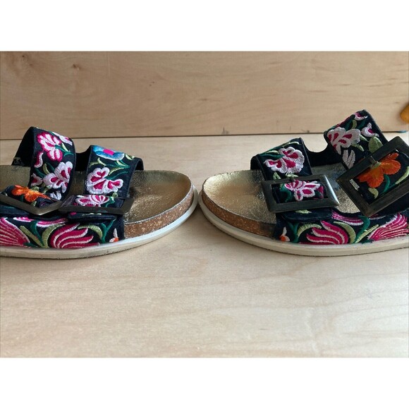 Free People Embroidered Gold Slides Sandals Women’s 39 8 - Picture 16 of 16